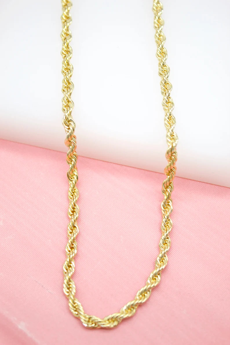 18K Gold Filled 4mm Rope Chain – Get It Girl! Collection and Boutique