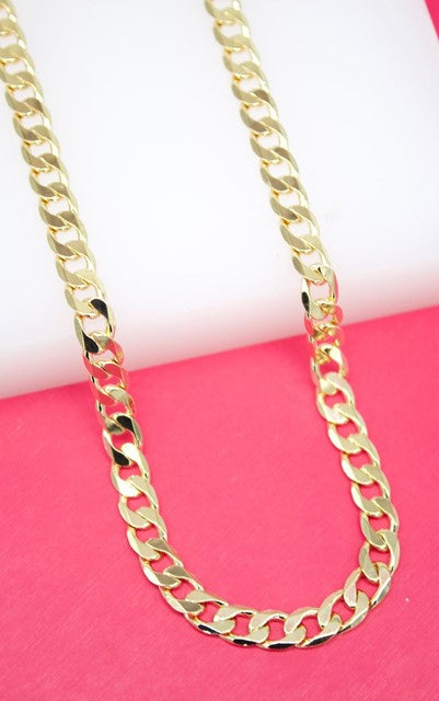 18K Gold Filled 6mm Diamond Cut Cuban Chain