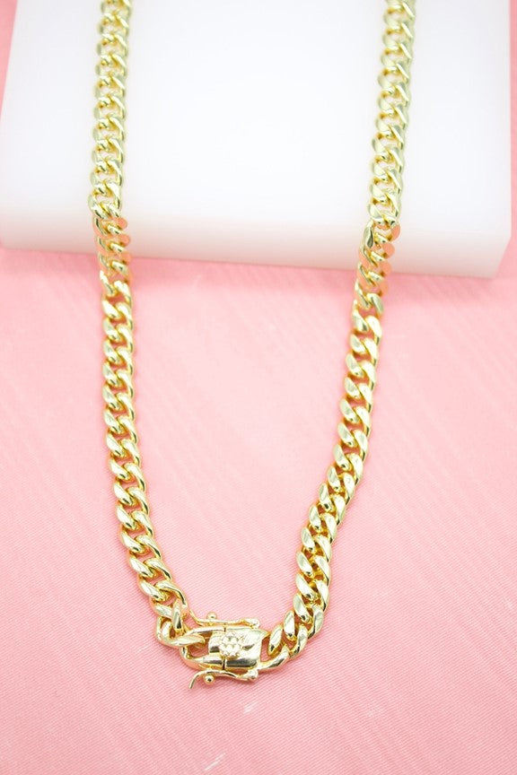 18K Gold Filled 7mm Cuban Curb Chain