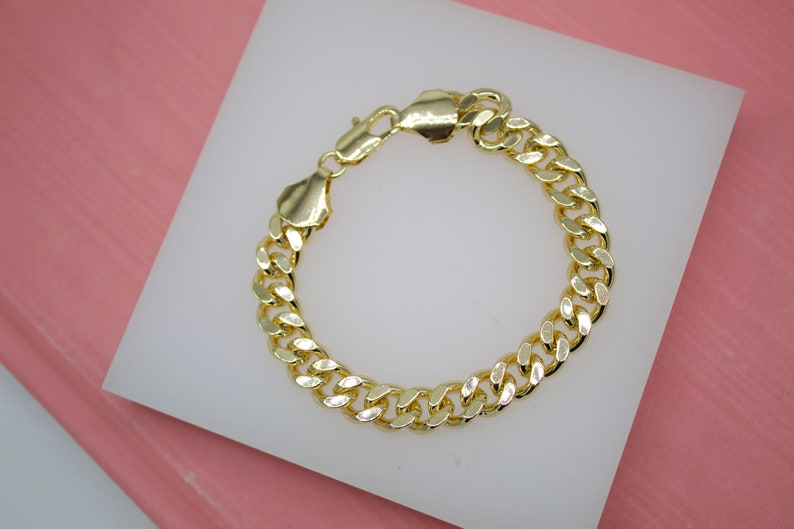 18K Gold Filled Cuban Link 9mm Chain Bracelet