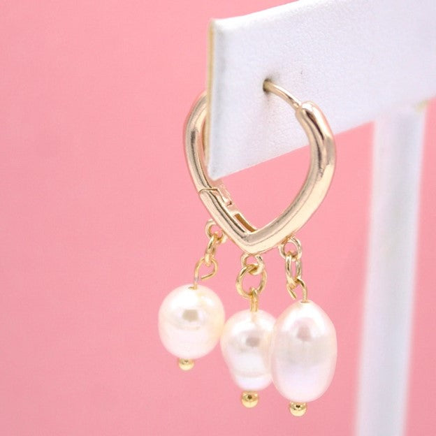 18K Gold Filled Pearl Drop Earrings