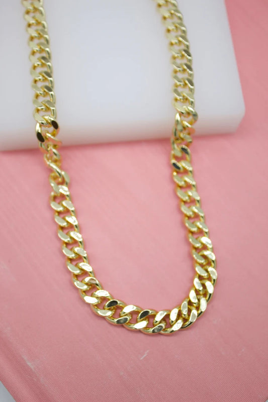 18K Gold Filled 9mm Curb Cuban Link Chain